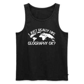 Ich Mag Geografie Einfach Sehr Okay? Beruf - Männer Premium Bio Tank Top - Schwarz - Vorne - Michal (187cm)