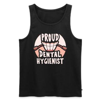 Fier hygiéniste dentaire Dentiste hygiène dentaire - Débardeur bio Premium Homme - noir - Devant - Michal (187cm)
