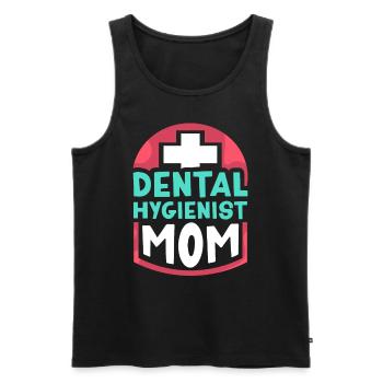 Hygiéniste dentaire Mama Dentiste Hygiéniste dentaire - Débardeur bio Premium Homme - noir - Devant - Michal (187cm)