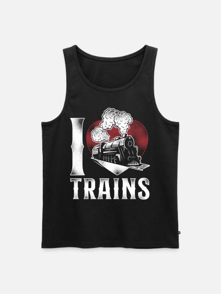Steam Train Driver Trainspotting - Men's Premium Organic Tank Top - black