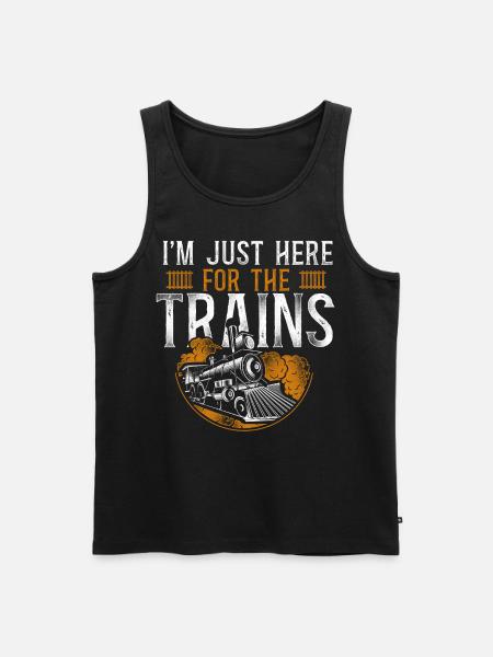 Steam Train Driver Trainspotting - Men's Premium Organic Tank Top - black