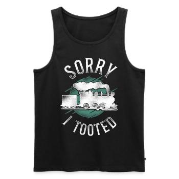 Steam Train Driver Trainspotting - Männer Premium Bio Tank Top - Schwarz - Vorne - AI Model Male 178 light (178cm)