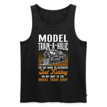 Conducteur de train à vapeur Trainspotting - Débardeur bio Premium Homme - noir - Devant - Michal (187cm)