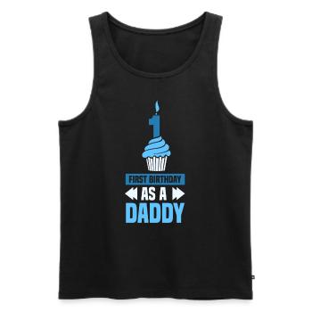 Erster Geburtstag Als Papi Party Vater Papa - Männer Premium Bio Tank Top - Schwarz - Vorne - Michal (187cm)
