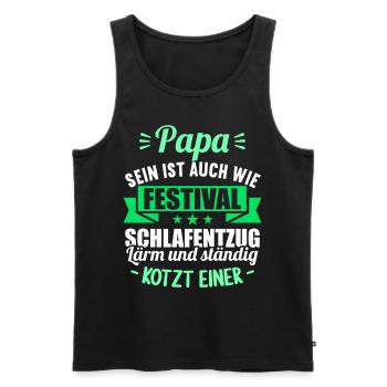 neu Papa sein ist auch wie Festival Schlafentzug - Männer Premium Bio Tank Top - Schwarz - Vorne - Michal (187cm)