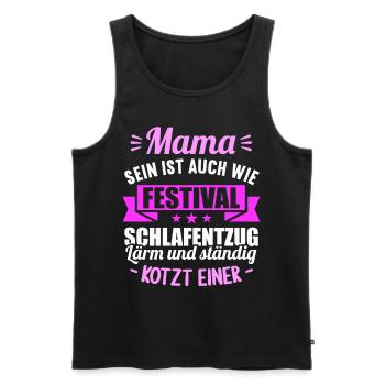 Mama sein auch wie Festival Schlafentzug Schwanger - Männer Premium Bio Tank Top - Schwarz - Vorne - AI Model Male 178 light (178cm)