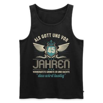 45 Jahre verheiratet wird lustig 45.Hochzeitstag - Männer Premium Bio Tank Top - Schwarz - Vorne - Michal (187cm)