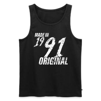 Fait en 1991 Année de naissance 1991 Anniversaire Femmes - Débardeur bio Premium Homme - noir - Devant - Michal (187cm)