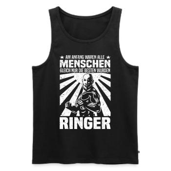 Kampfsport Ringen Wrestling Ringer Kampfsportler - Männer Premium Bio Tank Top - Schwarz - Vorne - Michal (187cm)