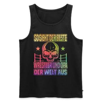 Ringer Opa Kampfsport Ringen Wrestler Opa Ringer - Männer Premium Bio Tank Top - Schwarz - Vorne - AI Model Male 178 light (178cm)