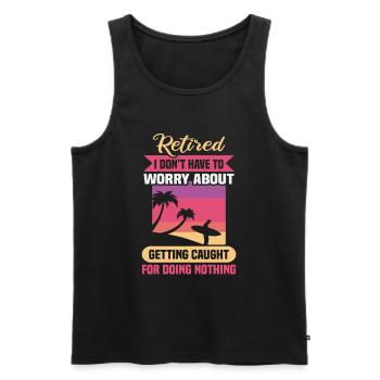 Retirement Gift idea Pensioner Work colleague - Men's Premium Organic Tank Top - black - Front - Michal (187cm)