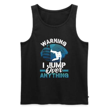 Run Jump Flip Freerunning Acrobatic Parkour - Men's Premium Organic Tank Top - black - Front - AI Model Male 178 light (178cm)