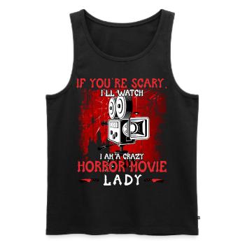 Je suis une dame de film d’horreur folle - Débardeur bio Premium Homme - noir - Devant - AI Model Male 178 light (178cm)