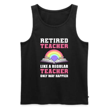 Retired Teacher Like A regular Teacher Only Way - Männer Premium Bio Tank Top - Schwarz - Vorne - Michal (187cm)