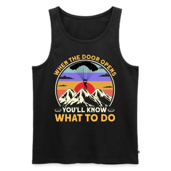 When The Door Opens You'll Know What To Do - Männer Premium Bio Tank Top - Schwarz - Vorne - AI Model Male 178 light (178cm)