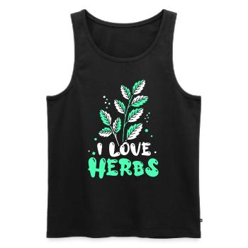 I love herbs herb herb garden - Men's Premium Organic Tank Top - black - Front - AI Model Male 178 light (178cm)
