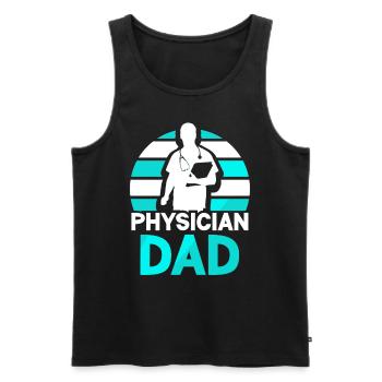 Docteur Père Médecine Médecin Profession médicale - Débardeur bio Premium Homme - noir - Devant - AI Model Male 178 light (178cm)