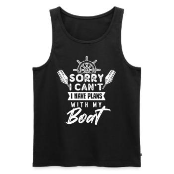Unfortunately I can't have plans with my boat - Men's Premium Organic Tank Top - black - Front - AI Model Male 178 light (178cm)