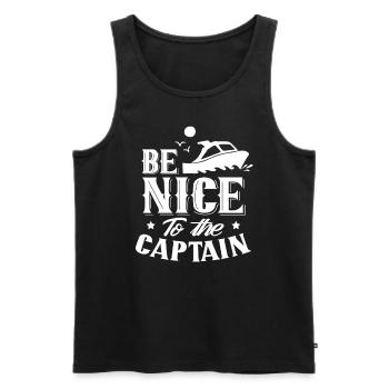 Soyez gentil avec le capitaine bateau bateau bateau yacht - Débardeur bio Premium Homme - noir - Devant - Michal (187cm)