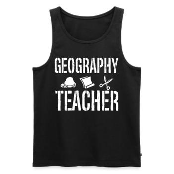 Geography Teacher Geography Geography Profession - Men's Premium Organic Tank Top - black - Front - AI Model Male 178 light (178cm)