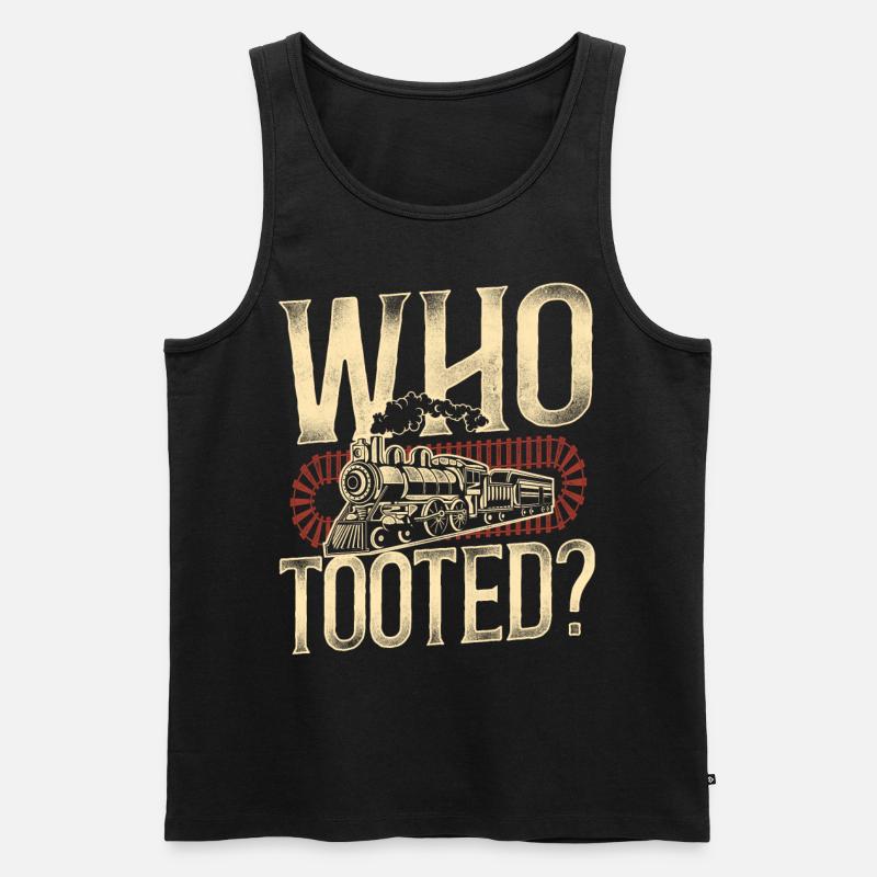 Steam Train Driver Trainspotting - Männer Premium Bio Tank Top - Schwarz