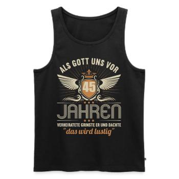 45 Jahre verheiratet wird lustig 45.Hochzeitstag - Männer Premium Bio Tank Top - Schwarz - Vorne - Michal (187cm)