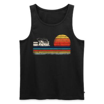 Steam Train Driver Trainspotting - Männer Premium Bio Tank Top - Schwarz - Vorne - AI Model Male 178 light (178cm)