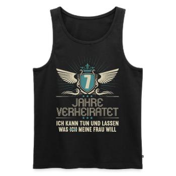 7 Jahre verheiratet kann tun 7.Hochzeitstag - Männer Premium Bio Tank Top - Schwarz - Vorne - Michal (187cm)