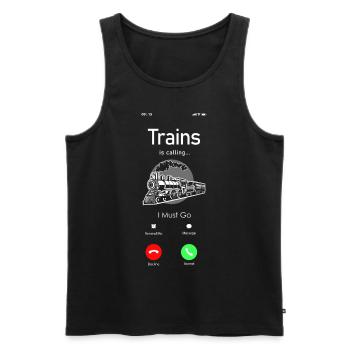 Conducteur de train à vapeur Trainspotting - Débardeur bio Premium Homme - noir - Devant - Michal (187cm)