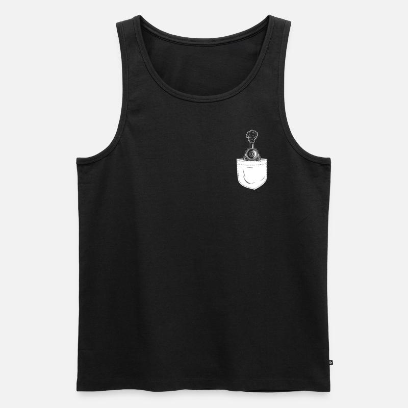 Steam Train Driver Trainspotting - Männer Premium Bio Tank Top - Schwarz