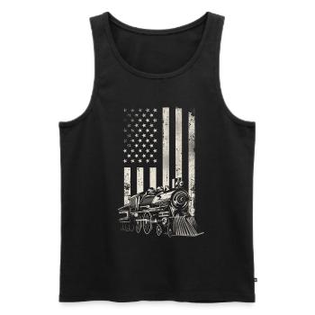Steam Train Driver Trainspotting - Männer Premium Bio Tank Top - Schwarz - Vorne - AI Model Male 178 light (178cm)