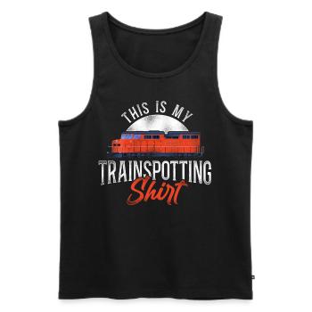 Freight Diesel Train Driver - Men's Premium Organic Tank Top - black - Front - AI Model Male 178 light (178cm)