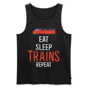 Freight Diesel Train Driver - Men's Premium Organic Tank Top - black - Front - AI Model Male 178 light (178cm)