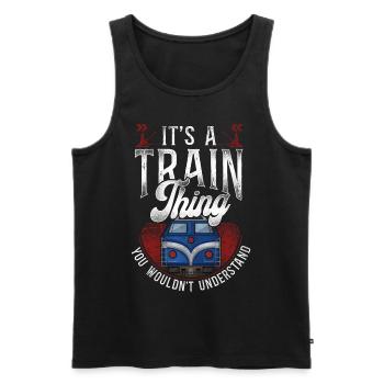 Freight Diesel Train Driver - Men's Premium Organic Tank Top - black - Front - AI Model Male 178 light (178cm)