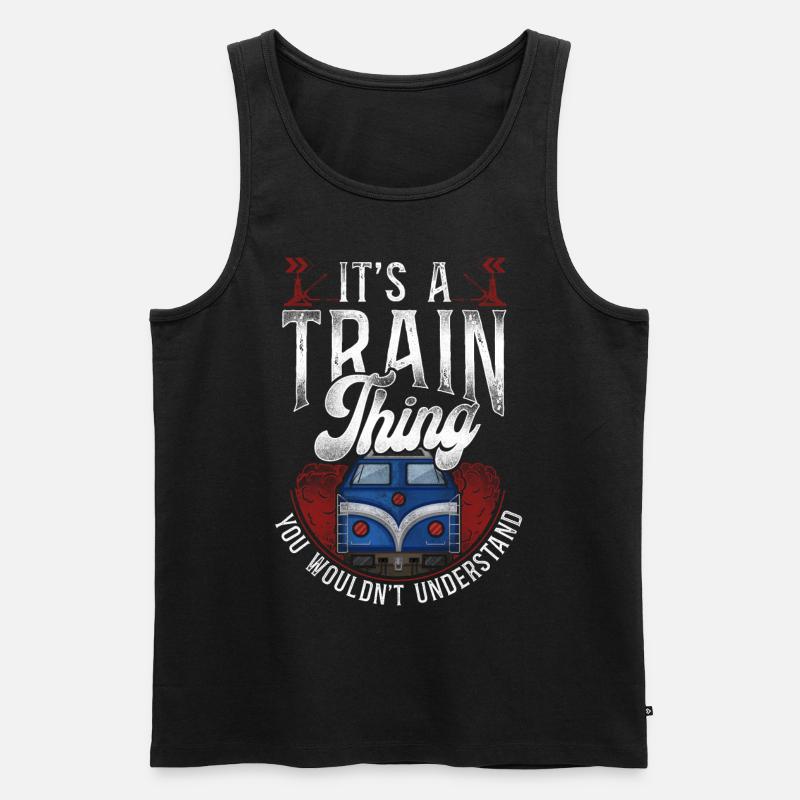 Freight Diesel Train Driver - Men's Premium Organic Tank Top - black