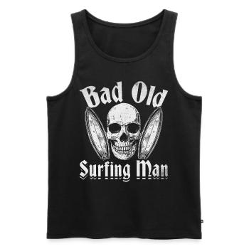 Wave Surfer Bad Old Surfer Man Surfer - Männer Premium Bio Tank Top - Schwarz - Vorne - AI Model Male 178 light (178cm)