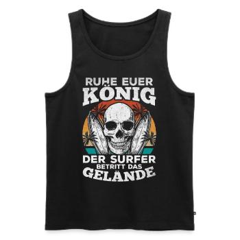 Ruhe euer König der Surfer betritt das Gelände - - Männer Premium Bio Tank Top - Schwarz - Vorne - Michal (187cm)
