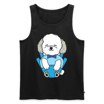 Bichon Frise Dog Lover Dog Breeder puppy Pfo - Men's Premium Organic Tank Top - black - Front - Michal (187cm)