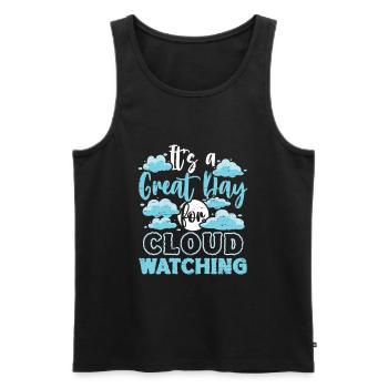 Cloud Watcher Météorologie Météorologue Nuage - Débardeur bio Premium Homme - noir - Devant - Michal (187cm)