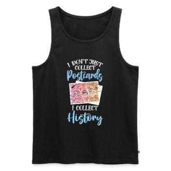 Deltiology I Collect History Deltiologist - Men's Premium Organic Tank Top - black - Front - AI Model Male 178 light (178cm)