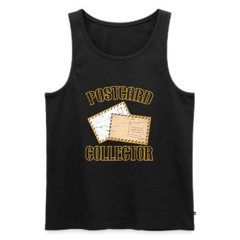 Deltiology card Colleting Deltiologist postcard - Men's Premium Organic Tank Top - black - Front - AI Model Male 178 light (178cm)