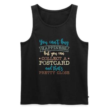 Deltiology card Colleting Deltiologist postcard - Men's Premium Organic Tank Top - black - Front - AI Model Male 178 light (178cm)