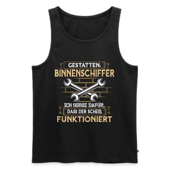 Binnenschiffer Boot Seemann - Männer Premium Bio Tank Top - Schwarz - Vorne - Michal (187cm)