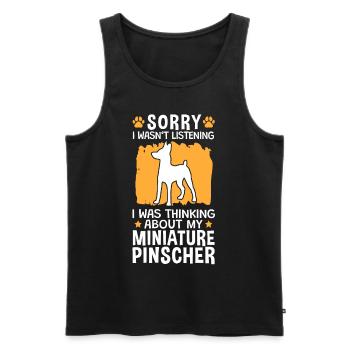 Pinscher thought of dwarf pinscher - Men's Premium Organic Tank Top - black - Front - AI Model Male 178 light (178cm)