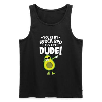 Avocado Design für Vegetarier und Veganer - Männer Premium Bio Tank Top - Schwarz - Vorne - AI Model Male 178 light (178cm)
