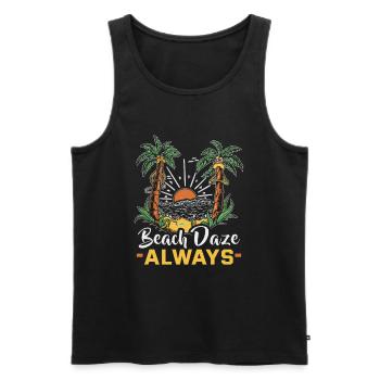Strandurlaub am Meer Design Strandmotiv - Männer Premium Bio Tank Top - Schwarz - Vorne - Michal (187cm)