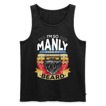 Im So Manly Even My Shirt Has Beard - Men's Premium Organic Tank Top - black - Front - Michal (187cm)