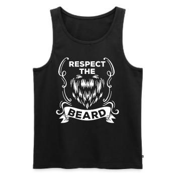 Respect The Beard - Men's Premium Organic Tank Top - black - Front - Michal (187cm)