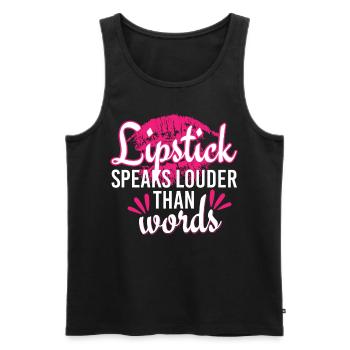 Put Your Lipstick On And Hustle - Men's Premium Organic Tank Top - black - Front - Michal (187cm)