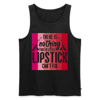 Lipstick Makes Everything Better - Men's Premium Organic Tank Top - black - Front - Michal (187cm)